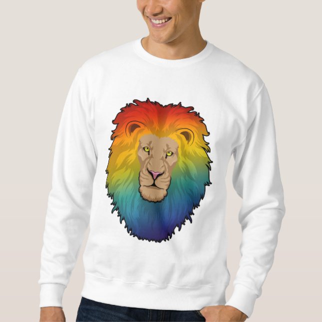 Sweatshirt Lion aux couleurs arc-en-ciel (Devant)
