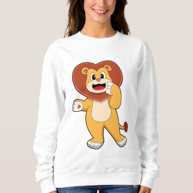 Sweatshirt Lion avec coeur (Devant)