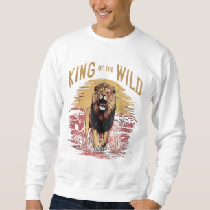 Sweatshirt Lion avec des mots : Roi du Sauvage