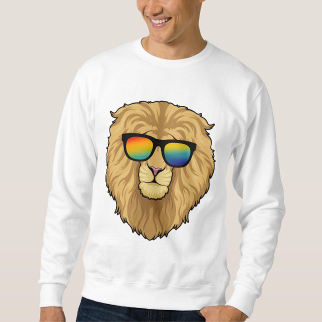 Sweatshirt Lion avec lunettes de soleil (Devant)