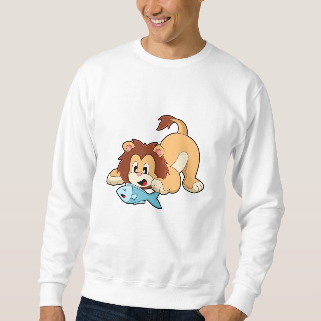 Sweatshirt Lion avec poisson (Devant)