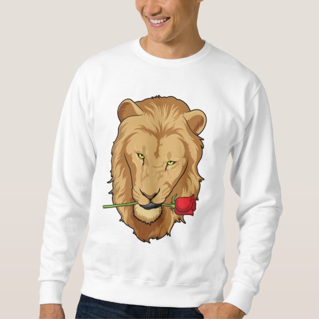 Sweatshirt Lion avec Rose (Devant)