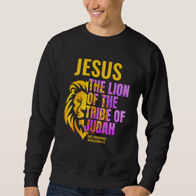 Sweatshirt Lion chrétien de la tribu de Juda JÉSUS (Devant)