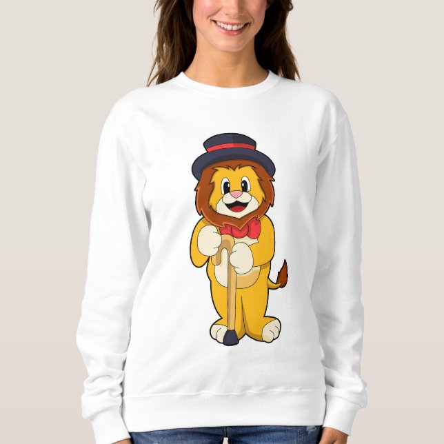 Sweatshirt Lion comme Gentleman avec Casquette (Devant)