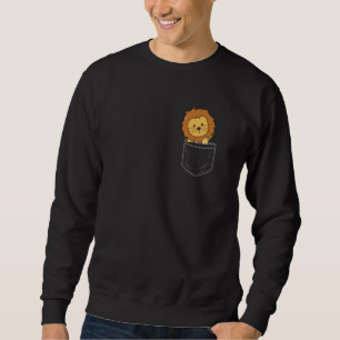 Sweatshirt Lion Dans La Poche Du Sein Lions Drôle Pour Les En