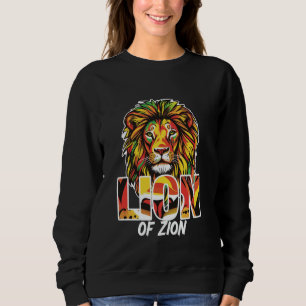 Sweatshirt Lion de Zion Design Rasta Reggae