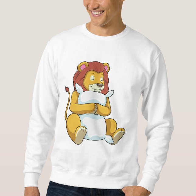 Sweatshirt Lion dormant avec Coussin (Devant)