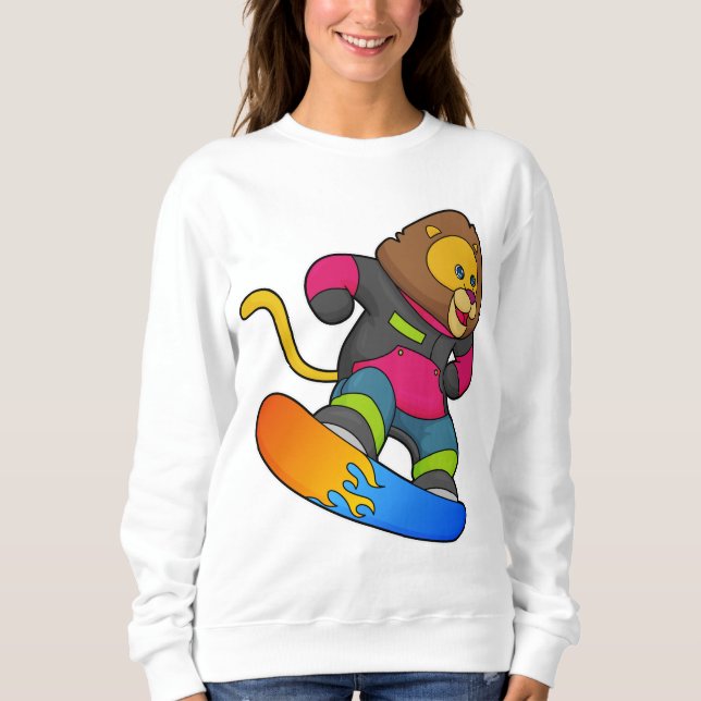 Sweatshirt Lion en Snowboard avec Snowboard (Devant)