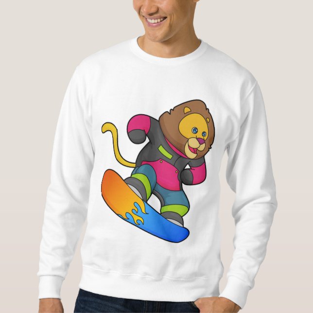 Sweatshirt Lion en Snowboard avec Snowboard (Devant)