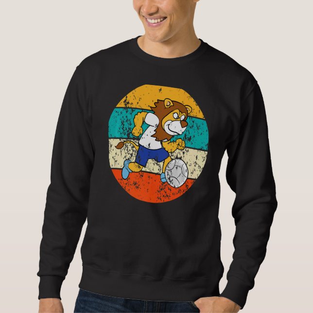 Sweatshirt Lion Football Vintage Retro (Devant)