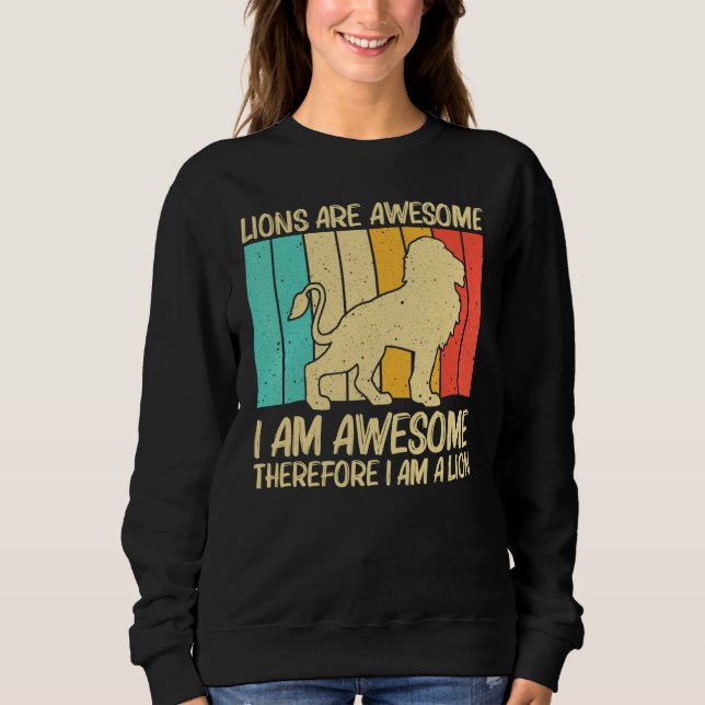 Sweatshirt Lion For Men Women African Safari Zoo Animal Retro (Devant)