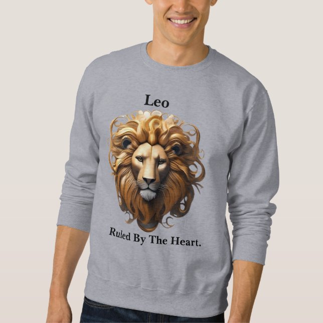 Sweatshirt Lion, Lion, Dirigé Par Le Coeur, (Devant)