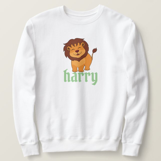 Sweatshirt lion mignon avec ton nom T-shirt (Design devant)