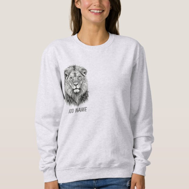 Sweatshirt Lion monochrome majestueux (Devant)
