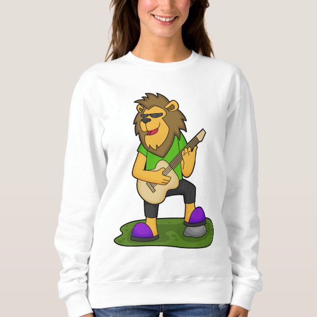 Sweatshirt Lion musicien guitare (Devant)