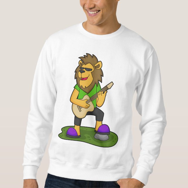 Sweatshirt Lion musicien guitare (Devant)