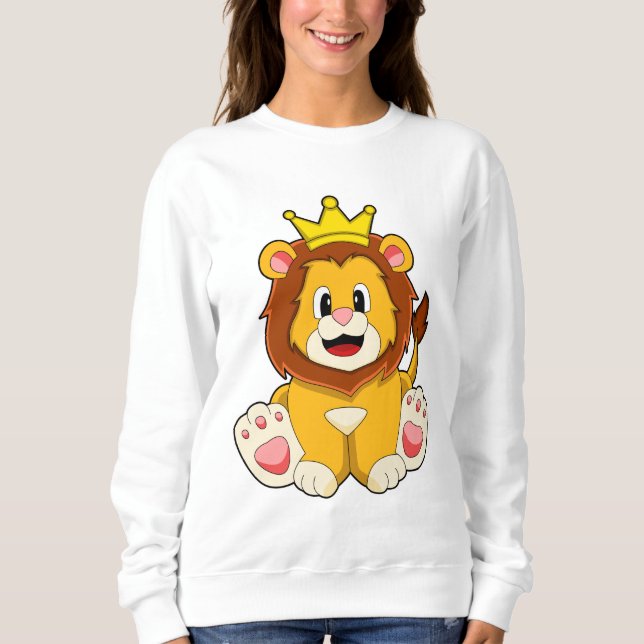 Sweatshirt Lion roi avec couronne (Devant)