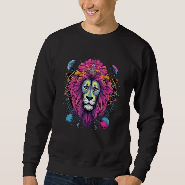 Sweatshirt Lion Wild Animal Lion Men Women Kids 17 (Devant)