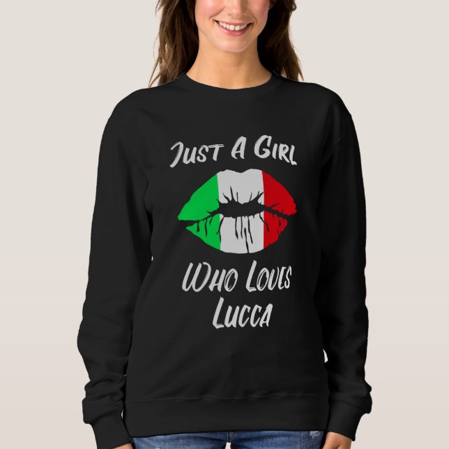 Sweatshirt Lips and Mouth Love Italian Flag Lucca (Devant)
