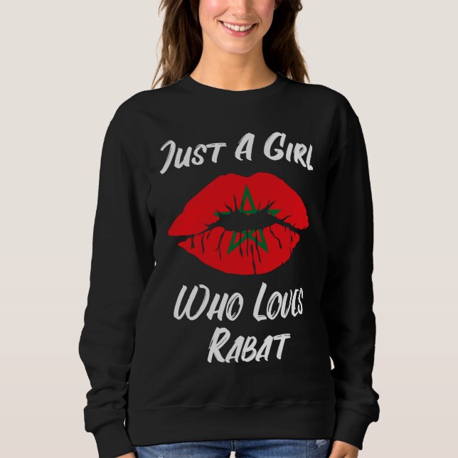 Sweatshirt Lips and Mouth Love Moroccan Flag Rabat (Devant)