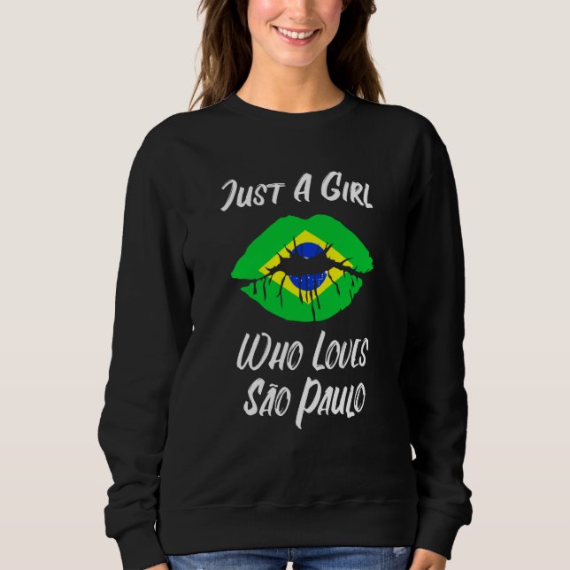 Sweatshirt Lips Mouth Love Brazilian Flag Sao Paulo (Devant)
