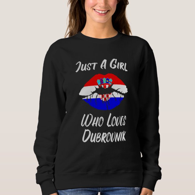 Sweatshirt Lips Mouth Love Croatia Flag Dubrovnik (Devant)