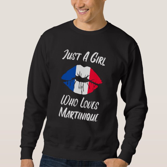 Sweatshirt Lips Mouth Love French Flag Martinique (Devant)