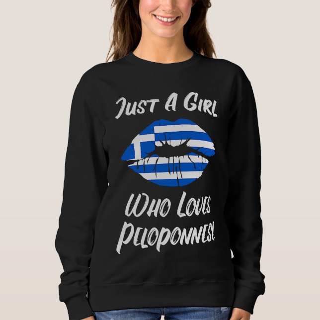 Sweatshirt Lips Mouth Love Greek Flag Peloponnes (Devant)