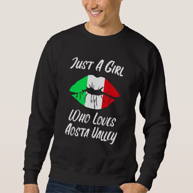 Sweatshirt Lips Mouth Love Italian Flag Aostatal (Devant)