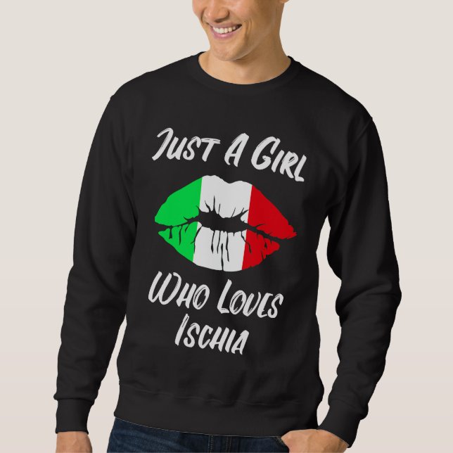 Sweatshirt Lips Mouth Love Italian Flag Ischia (Devant)