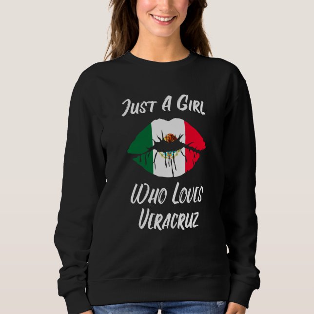 Sweatshirt Lips Mouth Love Mexican Flag Veracruz (Devant)