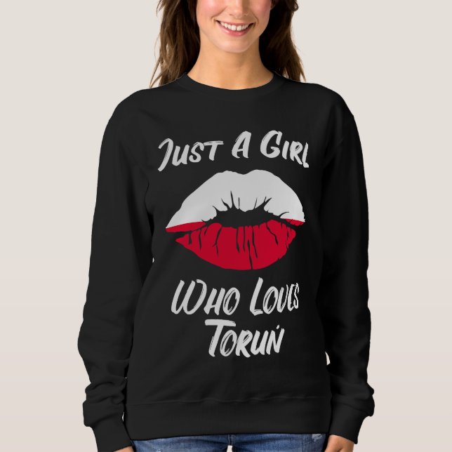 Sweatshirt Lips Mouth Love Polish Flag Thorn (Devant)