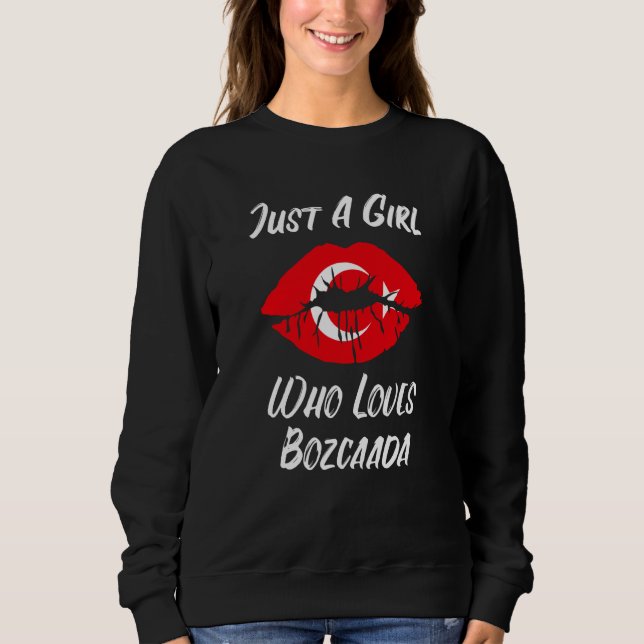 Sweatshirt Lips Mouth Love Turkish Flag Bozcaada (Devant)