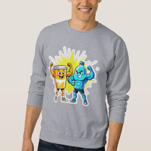 Sweatshirt Liquid Strength – Funny Juice & Water Muscle Desig (Devant)