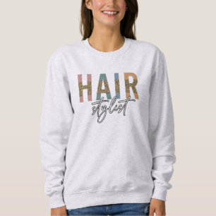 Sweatshirt Liste de cheveux Cheetah Typographie Coiffeur Cade