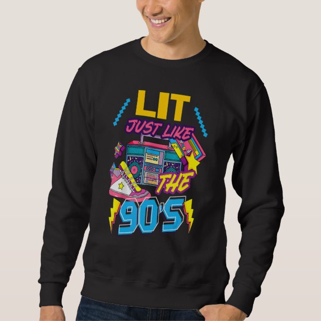 Sweatshirt Lit Just Like The 80's Party Costume Retro 80's No (Devant)