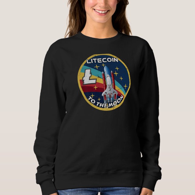 Sweatshirt Litecoin À La Lune Crypto Espace Ltc Cryptocurren (Devant)