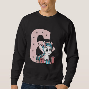 Sweatshirt Little Cute Unicorn Enfants Sixième Anniversaire 6