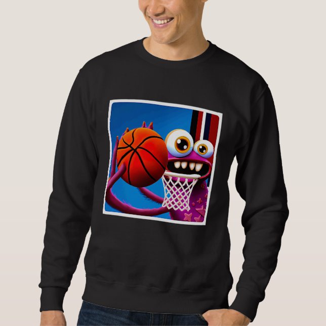 Sweatshirt Little Monster Playing Basketball (Devant)