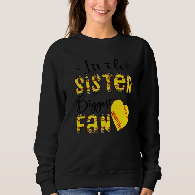 Sweatshirt Little Sister Biggest Fan Teen Girls Leopard Softb (Devant)