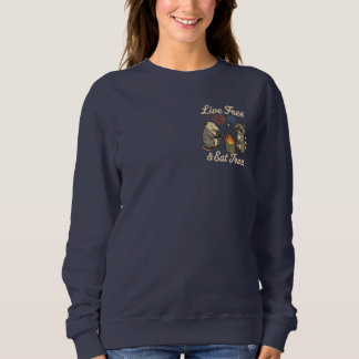 Sweatshirt Live Free & Eat Trash | Funny Patriotic Possum & R