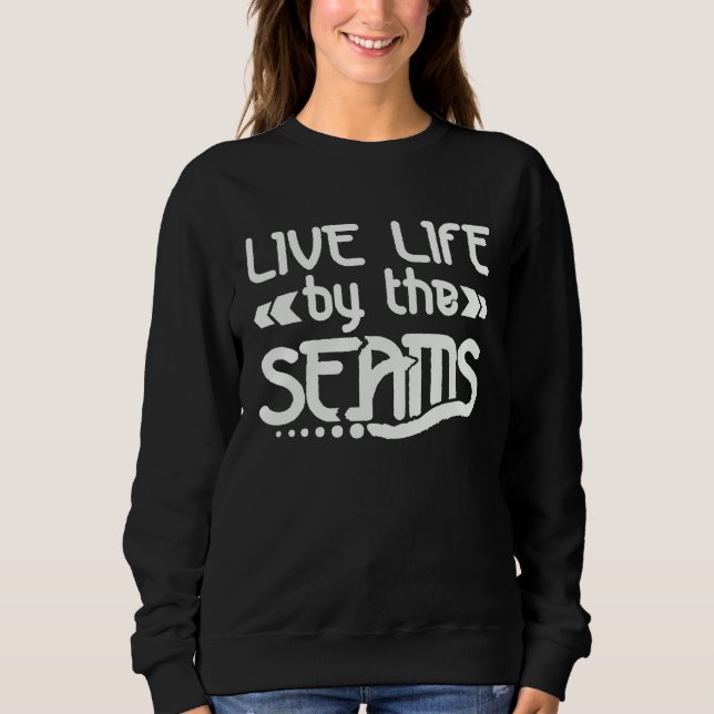 Sweatshirt live life by the seams   baseball  for boys (Devant)