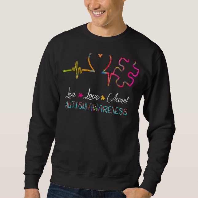 Sweatshirt Live Love Accepter Sensibilisation sur l'autisme T (Devant)