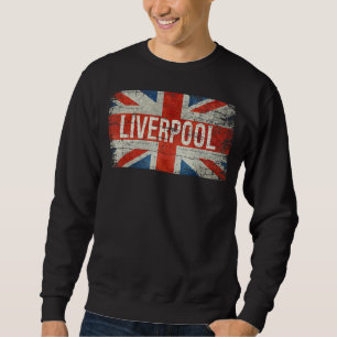 Sweatshirt Liverpool Royaume-Uni Drapeau britannique Vintage 