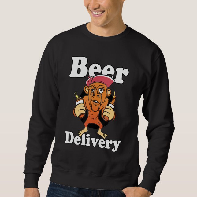 Sweatshirt Livraison de bière Festival Drinking Ape (Devant)