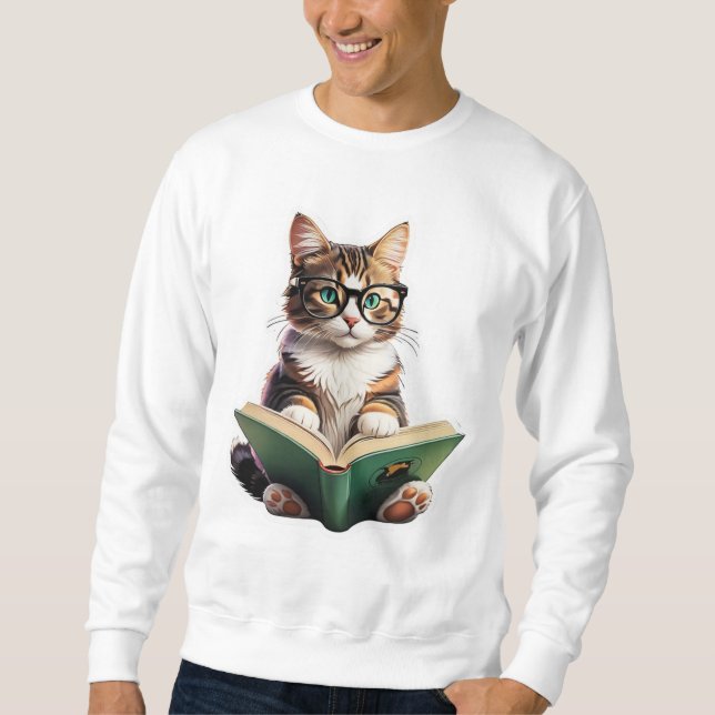 Sweatshirt Livre de lecture Cat (Devant)