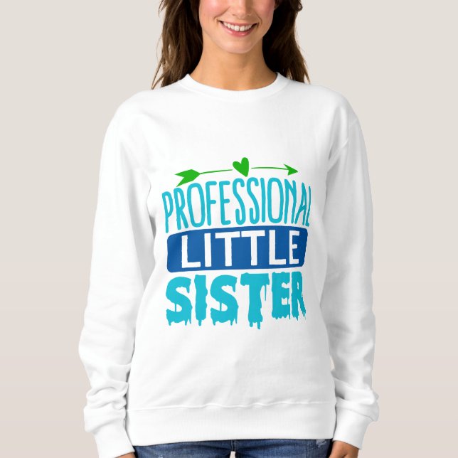 Sweatshirt Livre de peinture bleu petite soeur professionnell (Devant)