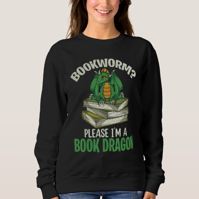 Sweatshirt Livre Dragon Mythique Créature Animal Bookworm Rea (Devant)