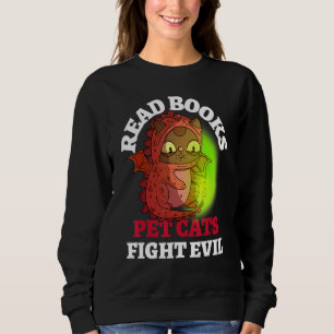 Sweatshirt Livres Chats combattre mal livre livre magique dra