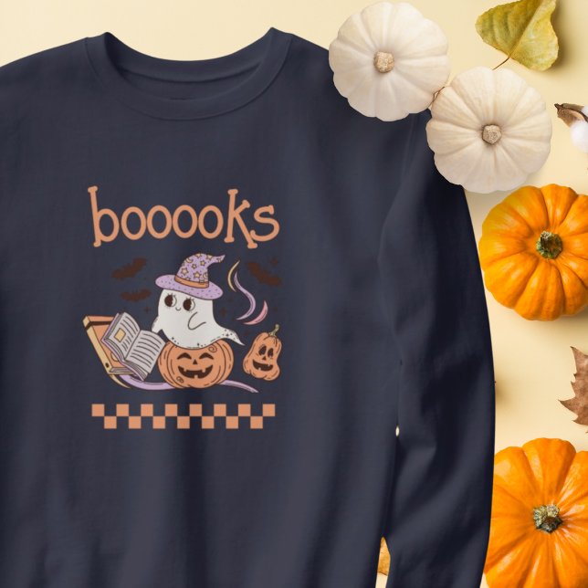 Sweatshirt Livres Drôle Halloween Livre Boo Ghost Enseignant (Créateur téléchargé)